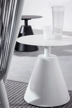 New Bizzotto TAVOLINO IN ALLUMINIO D50 BIANCO XK04- ALOHA