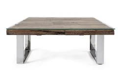 New Bizzotto TAVOLINO IN LEGNO CON VETRO 100X100 - STANTON