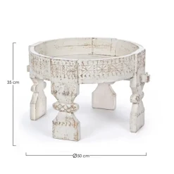 Clearance Bizzotto TAVOLINO IN LEGNO D50 BIANCO - YASIR