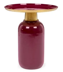 Discount Bizzotto TAVOLINO IN METALLO BURGUNDY D40.5 - NALIMA