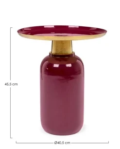 Discount Bizzotto TAVOLINO IN METALLO BURGUNDY D40.5 - NALIMA