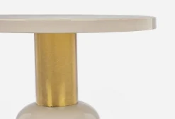 New Bizzotto TAVOLINO IN METALLO CREMA D50.5 - NALIMA