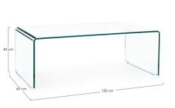 Clearance Bizzotto TAVOLINO IN VETRO 120X60 - IRIDE