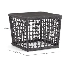 Outlet Bizzotto TAVOLINO KOLLAR 60X60 ANTRACITE