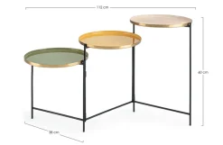 New Bizzotto TAVOLINO PIEGHEVOLE IN ACCIAIO - AMRITA