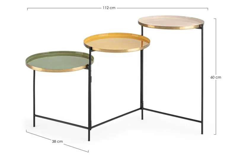 New Bizzotto TAVOLINO PIEGHEVOLE IN ACCIAIO - AMRITA