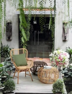 New Bizzotto TAVOLINO POUF IN FIBRE NATURALI - DORADAL