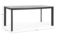 Clearance Bizzotto TAVOLO ALCORA 180X90 ANTRACITE