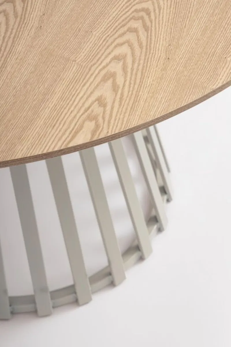 Outlet Bizzotto TAVOLO CILLIAN D120 WARM GREY/NATURAL