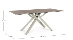 Discount Bizzotto TAVOLO CON PIANO IN CERAMICA TORTORA - SEAN