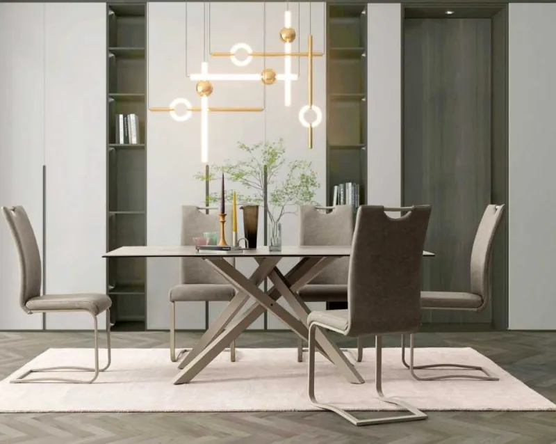 Discount Bizzotto TAVOLO CON PIANO IN CERAMICA TORTORA - SEAN