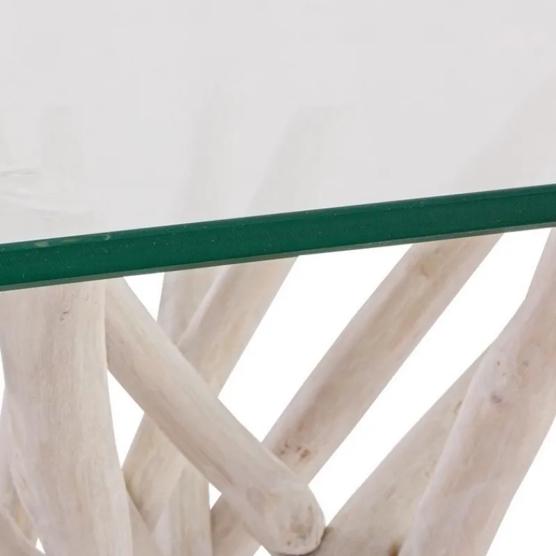 Discount Bizzotto TAVOLO FISSO CON RIPIANO IN VETRO - SAHEL