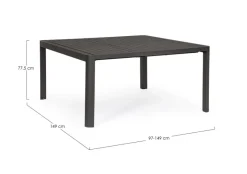 Online Bizzotto TAVOLO IN ALLUMINIO ANTRACITE CX23 - KIPLIN
