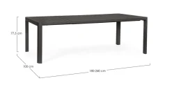 Discount Bizzotto TAVOLO IN ALLUMINIO ANTRACITE CX23 - KIPLIN