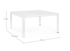 Bizzotto TAVOLO IN ALLUMINIO BIANCO CX21 - KIPLIN