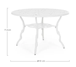Outlet Bizzotto TAVOLO IN ALLUMINIO D110 BIANCO - VICTORIA