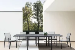 Clearance Bizzotto TAVOLO IN ALLUMINIO 135/270X90 ANTRACITE YK13 - PELAGIUS