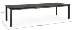 Clearance Bizzotto TAVOLO IN ALLUMINIO 200/300X110 ANTRACITE CX23 - KONNOR