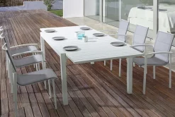 Bizzotto TAVOLO IN ALLUMINIO 135/270X90 BIANCO YK11 - PELAGIUS