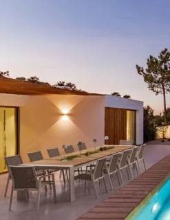 Outlet Bizzotto TAVOLO IN ALLUMINIO 253/319/384X110 BIANCO GK50 - CAMERON