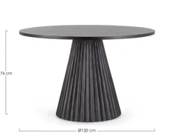 Hot Bizzotto TAVOLO IN LEGNO NERO D120 - ORISSA
