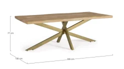 Outlet Bizzotto TAVOLO IN LEGNO 220X100 - JAIDEV