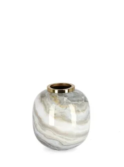 Discount Bizzotto VASO MARSHA TO BIANCO GRIGIO ORO H17