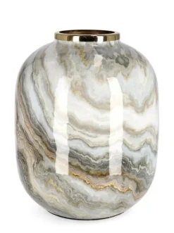 Bizzotto VASO MARSHA TO BIANCO GRIGIO ORO H36