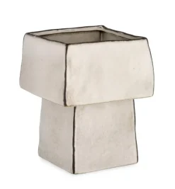 Outlet Bizzotto VASO NIKOS QUADRATO ALTO BIANCO H25