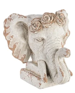 Bizzotto VASO TESTA ELEFANTE MAGNESIA H43