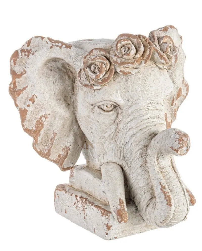 Bizzotto VASO TESTA ELEFANTE MAGNESIA H43